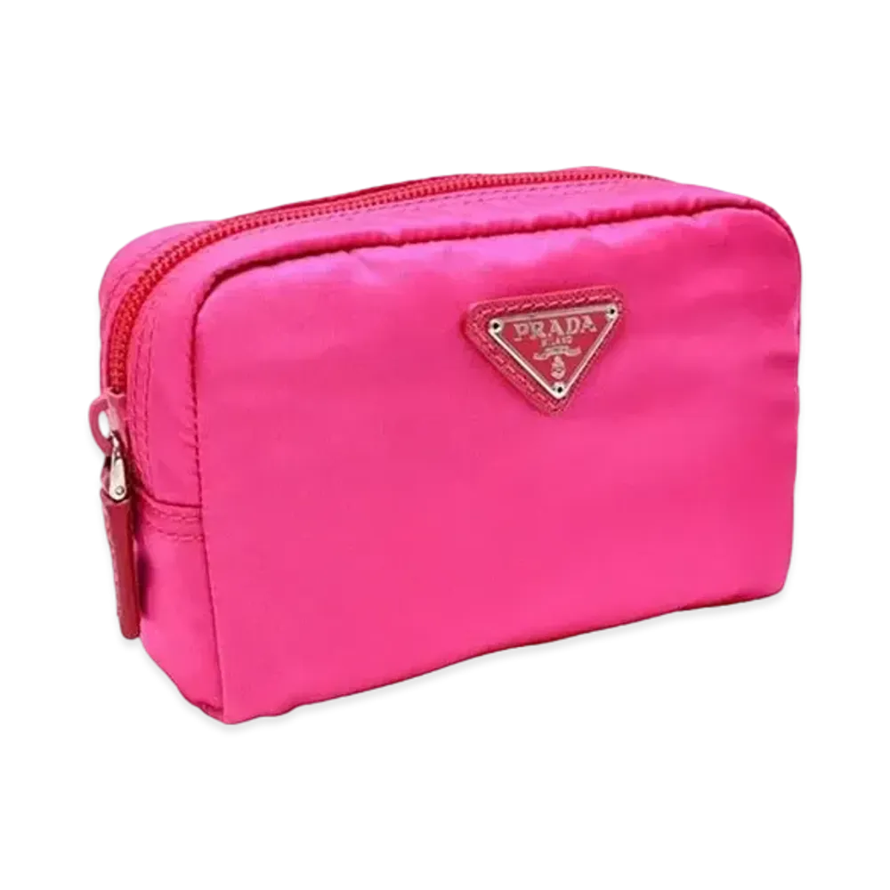 PRADA Vela Nylon Pouch "Peonia"