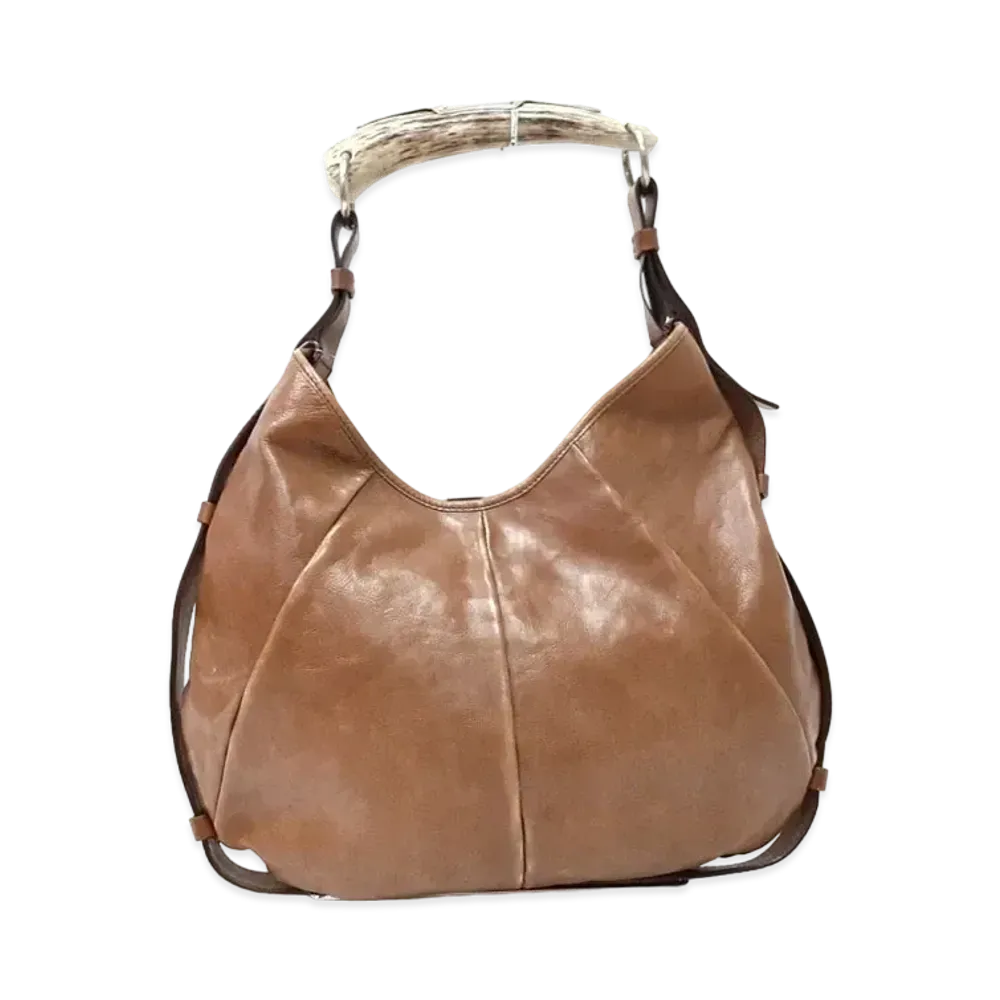 Saint Laurent Mombasa Leather One Shoulder Bag "Brown"