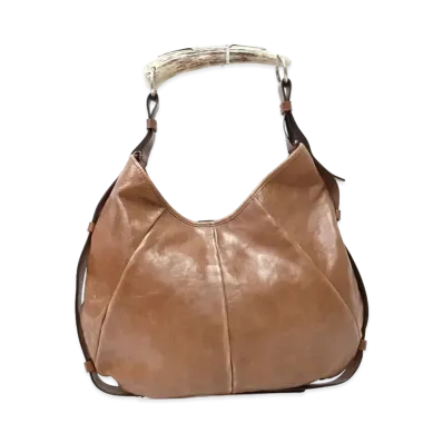 Saint Laurent Mombasa Leather One Shoulder Bag "Brown"