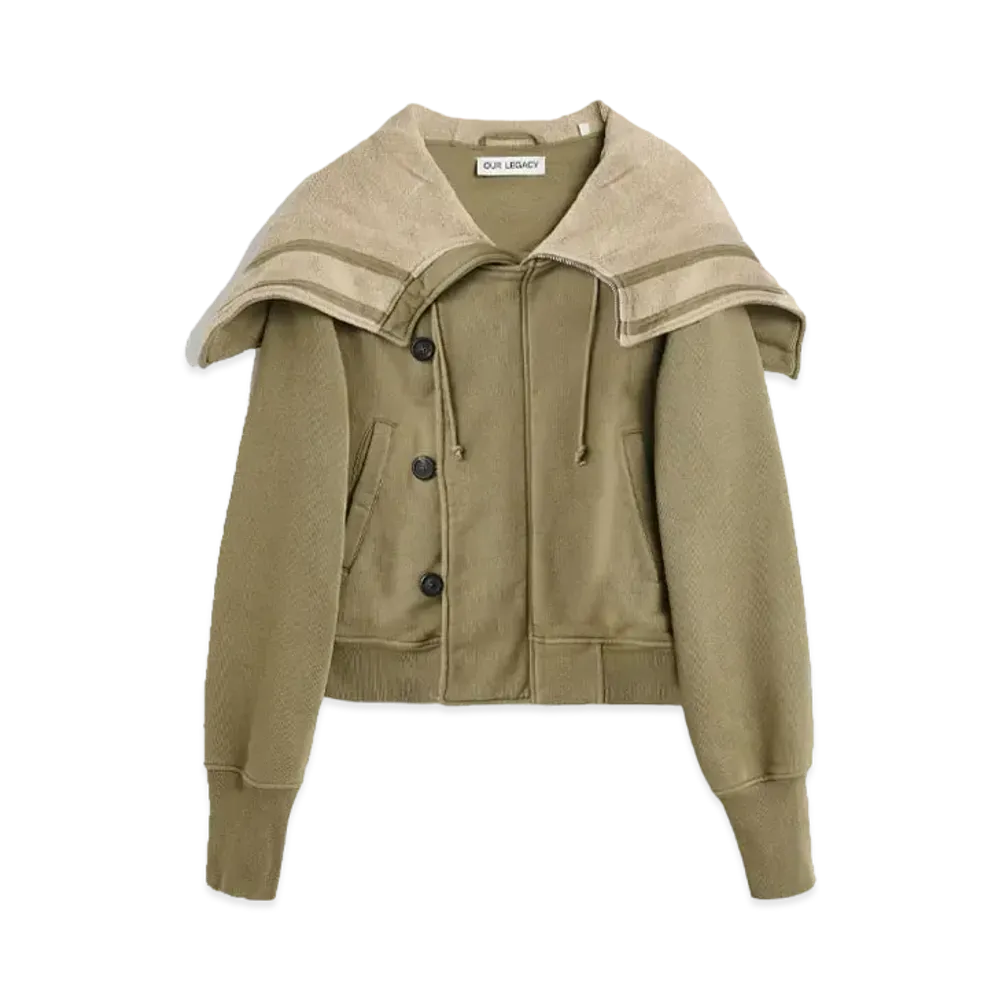 OUR LEGACY Flight Hood Hefty Fleece "Olive"