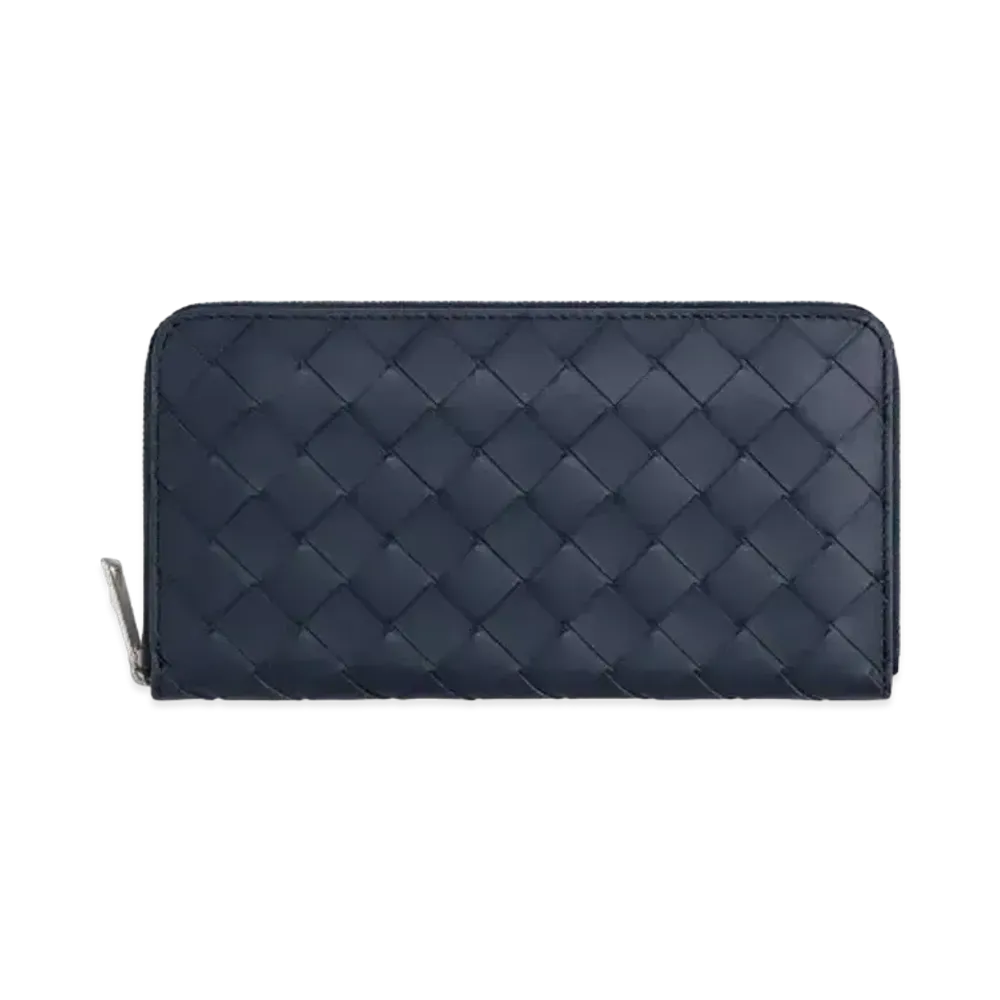Bottega Veneta Intrecciato Calfskin Zip Around Wallet "Space/Cob"