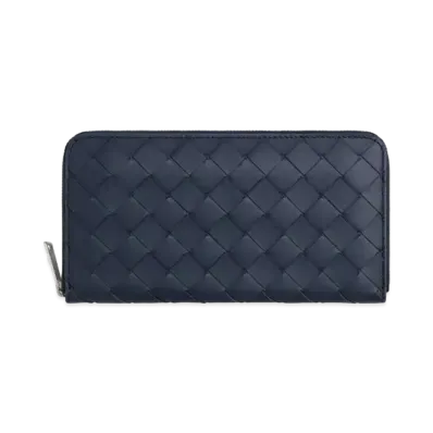 Bottega Veneta Intrecciato Calfskin Zip Around Wallet "Space/Cob"
