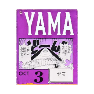 BANDAI "Ichiban Kuji" -ONE PIECE BASE SHOP Lottery 366DAYS OF BIRTHDAYS- Birth Month January-March Kon Colors Acrylic Block Charm Prize 10/3 Yama