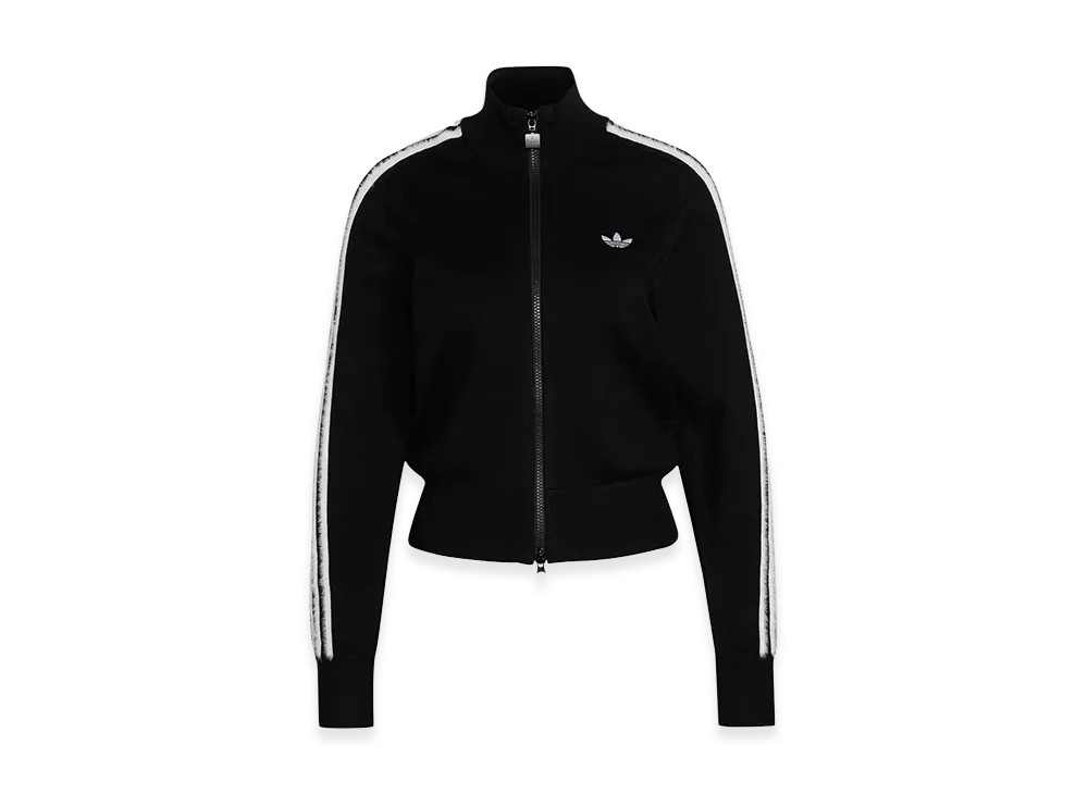 adidas Women's Knit Firebird Track Top "Black/White"
