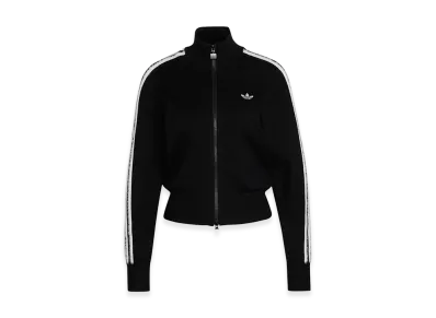 adidas Women's Knit Firebird Track Top "Black/White"