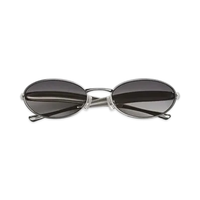 Bottega Veneta Sardine Oval Sunglasses "Silver/Gray"