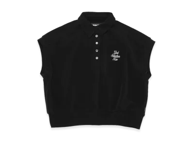 GOD SELECTION XXX Women's Script Logo Pile Polo Shirt GXL-S26-CS-08 "Black"
