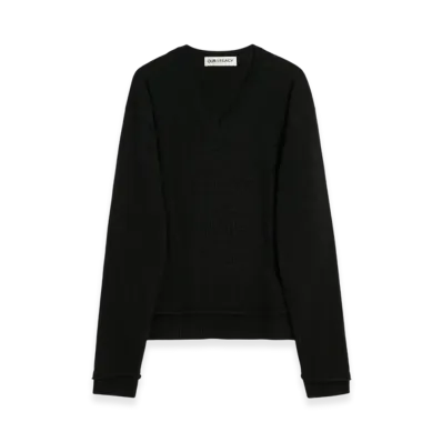 OUR LEGACY Parallel V-Neck "Black Cherub Wool"