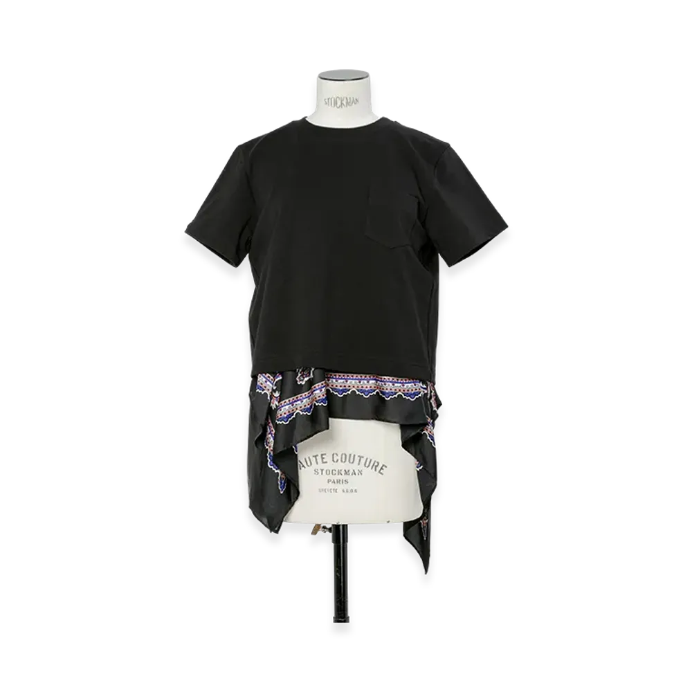 sacai Paisley Print x Cotton Jersey T-Shirt "Black/Black"