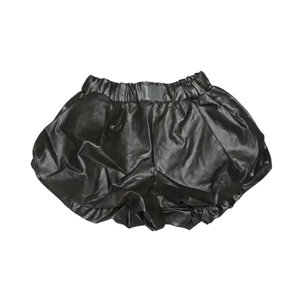 HTH faux leather balloon shorts "BLACK"