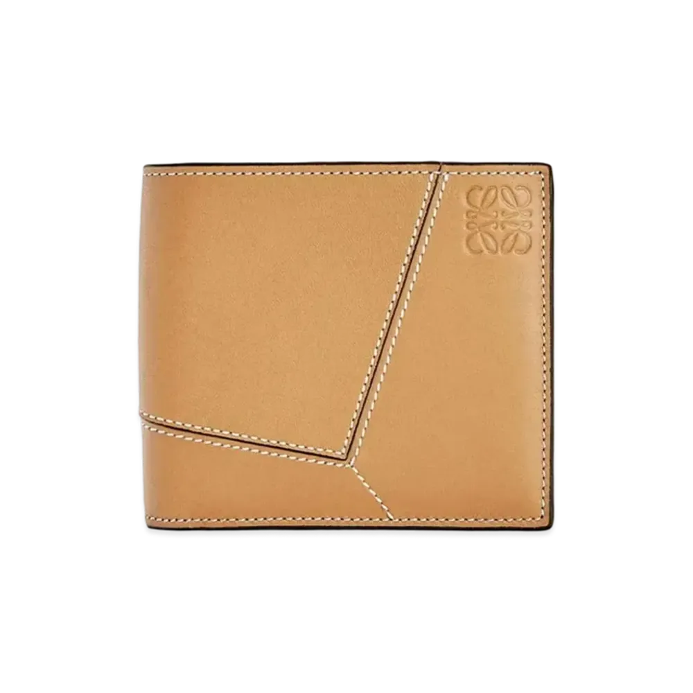 LOEWE Puzzle Stitches Bifold Wallet In Smooth Calfskin "Light Caramel"