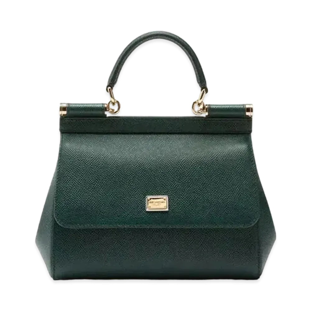 Dolce&Gabbana Sicily Bag Small Dauphine Leather "Green"