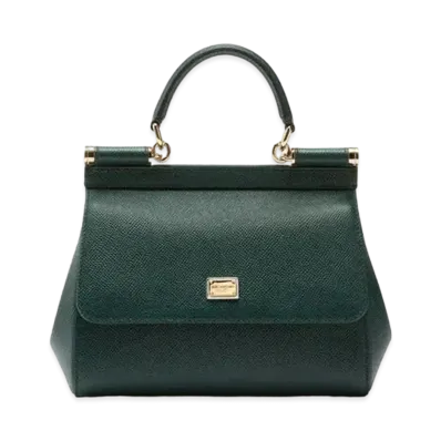 Dolce&Gabbana Sicily Bag Small Dauphine Leather "Green"