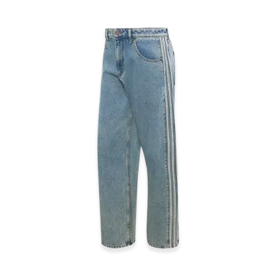 adidas Firebird Adicolor Denim Jeans Mid-Rise Straight-Leg "Worn Blue Denim"