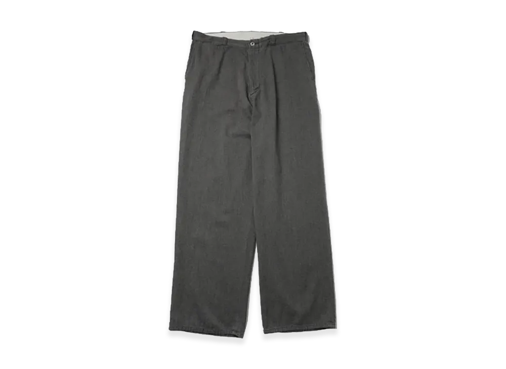 A.PRESSE Vintage Black Chambray Work Pants "Gray"