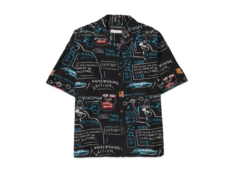 WACKO MARIA Jean-Michel Basquiat / Hawaiian Shirt "Black"