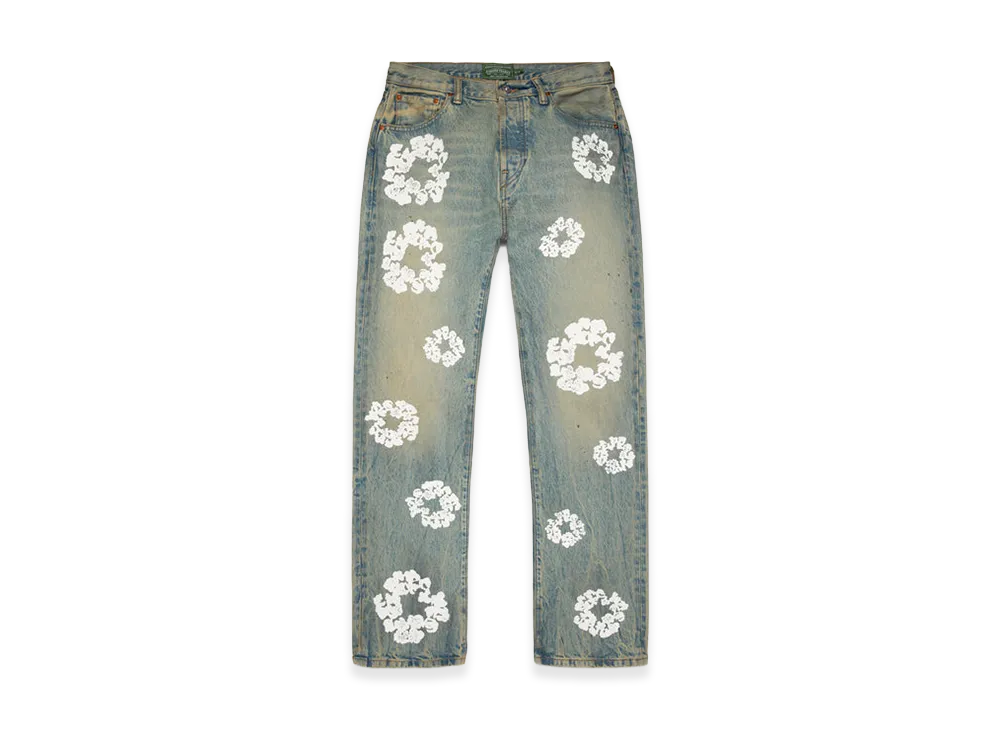 DENIM TEARS Straight Cotton Wreath Denim Pant "Dirty Wash"