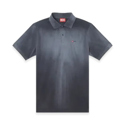Diesel T-Rejust-R3 Jersey Polo Shirt With Logo Embroidery "Black"
