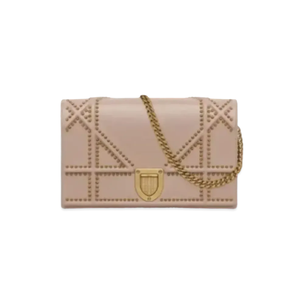 Dior Cannage Pattern Lambskin Wallet "Pink"