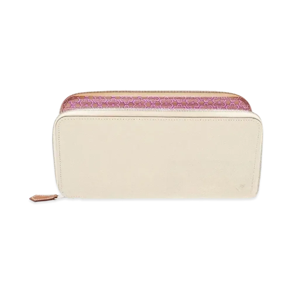 Hermes Azap Silk'In Long Veau Epsom/Silk "Nata/Chai/Silver"