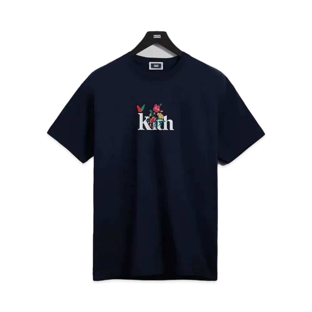 Kith Begonia Floral Serif Logo Tee "Nocturnal"