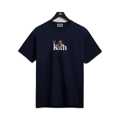 Kith Begonia Floral Serif Logo Tee "Nocturnal"