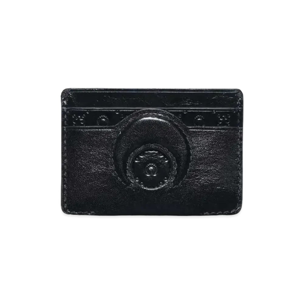 Marine serre RECYCLED LEATHER CARD HOLDER "BLACK"