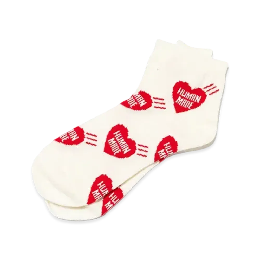 HUMAN MADE Heart Short Socks "Red"