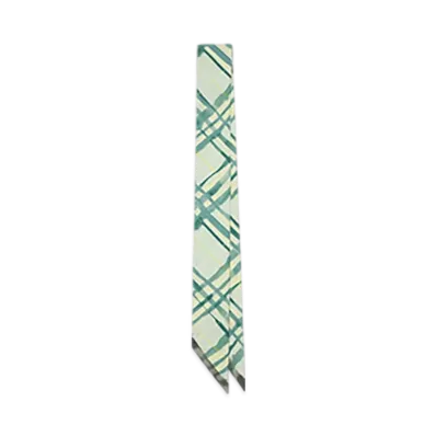Burberry Skinny Reversible Check Silk Scarf "Breeze"