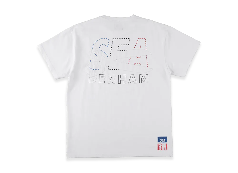 WIND AND SEA x DENHAM Stripe Pachwork Scissors Tee "White"