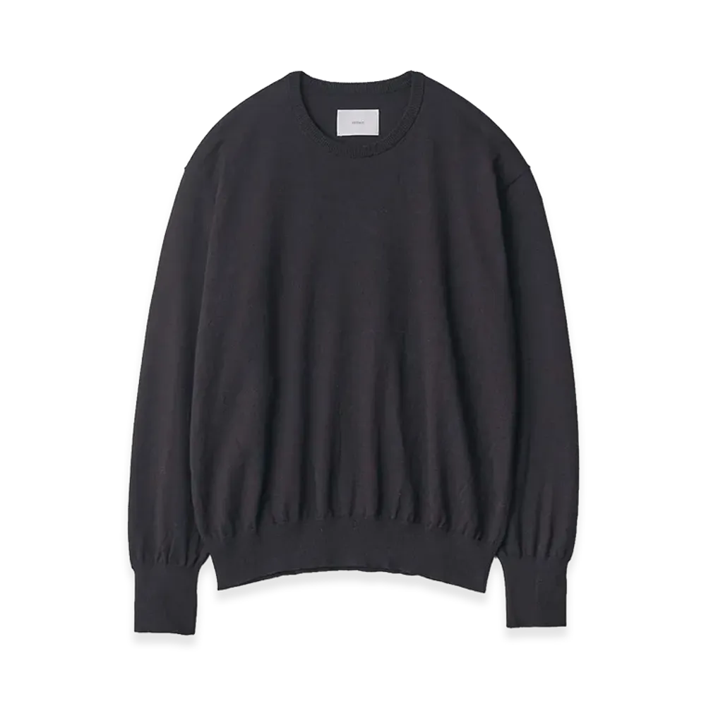 ssstein Organic Cotton Knit Crew Neck Long Sleeve "Black"