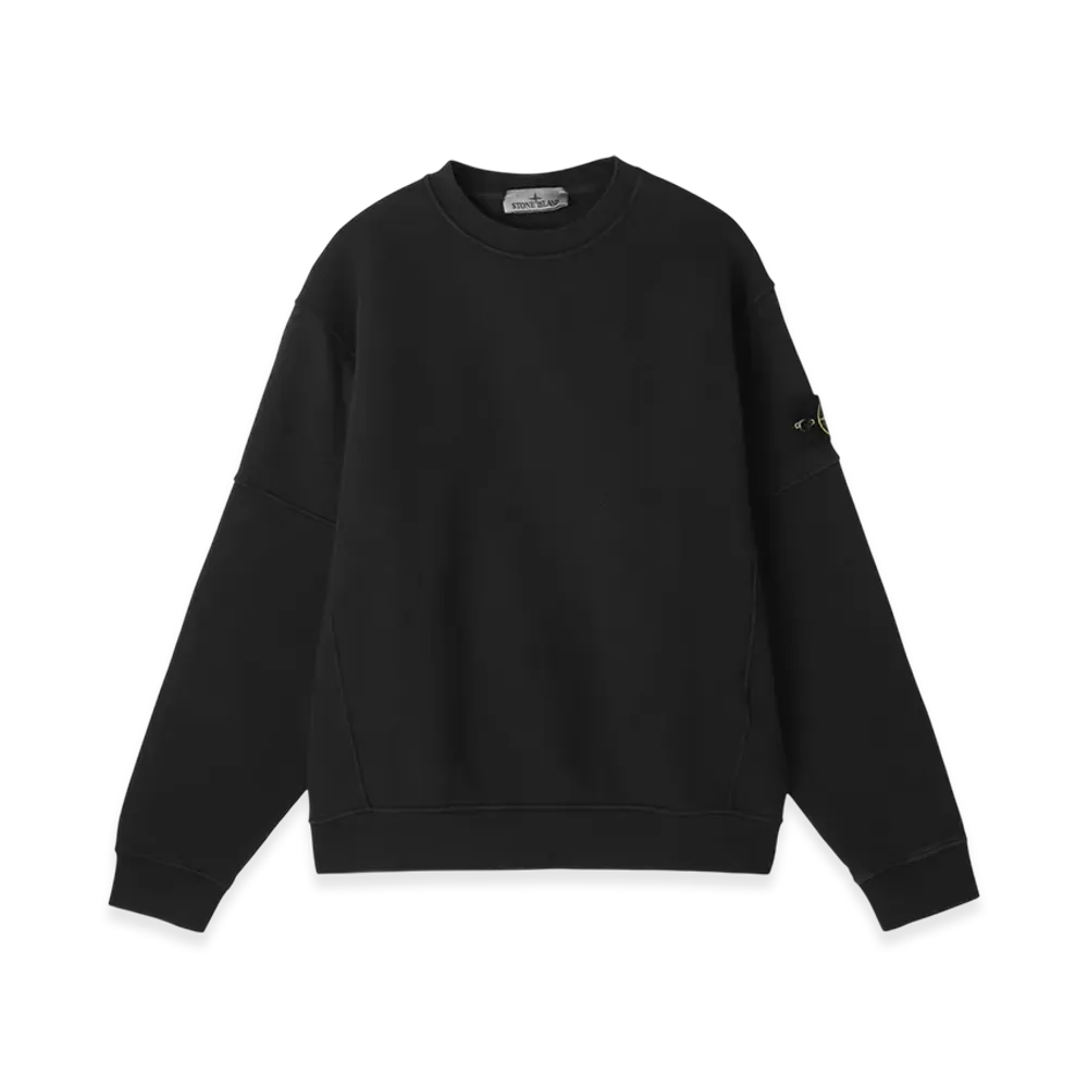 Stone Island Sweatshirt 6100032 Organic Cotton Diagonal Fleece 'Old' Effect "Black"