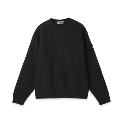 Stone Island Sweatshirt 6100032 Organic Cotton Diagonal Fleece 'Old' Effect "Black"