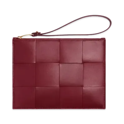 Bottega Veneta Casette Maxi Intrecciato Lambskin Calfskin Medium Poach "Bordeaux"