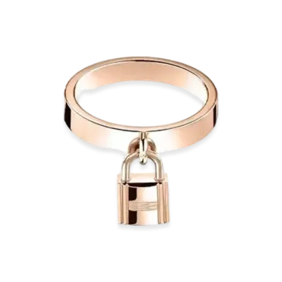 Hermes Kelly Clochette Ring MM "Pink Gold"