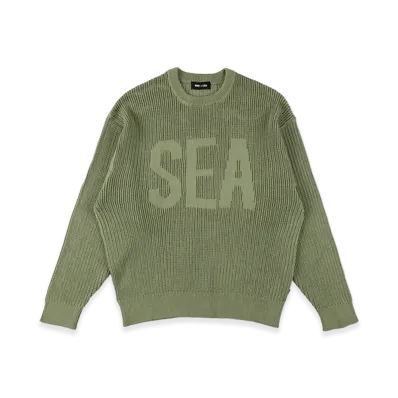 WIND AND SEA Mesh Logo Knit "Sage"