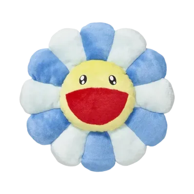 Kaikai Kiki -Takashi Murakami- Flower Cushion / Blue & Light Blue & Yellow (30cm)
