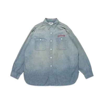 BOW WOW GALAXY SYRUP CHAMBRAY SHIRTS "INDIGO SUNBURN AGEING"