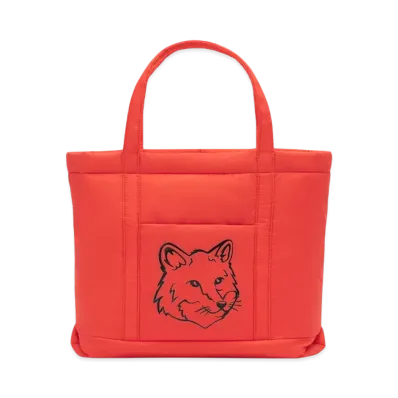 Maison Kitsune Foxhead Puffer Medium Tote "Wild Strawberry"