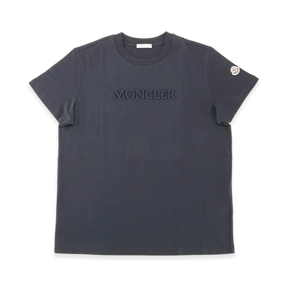 Moncler Women's Logo Embroidered T-Shirt "Navy"