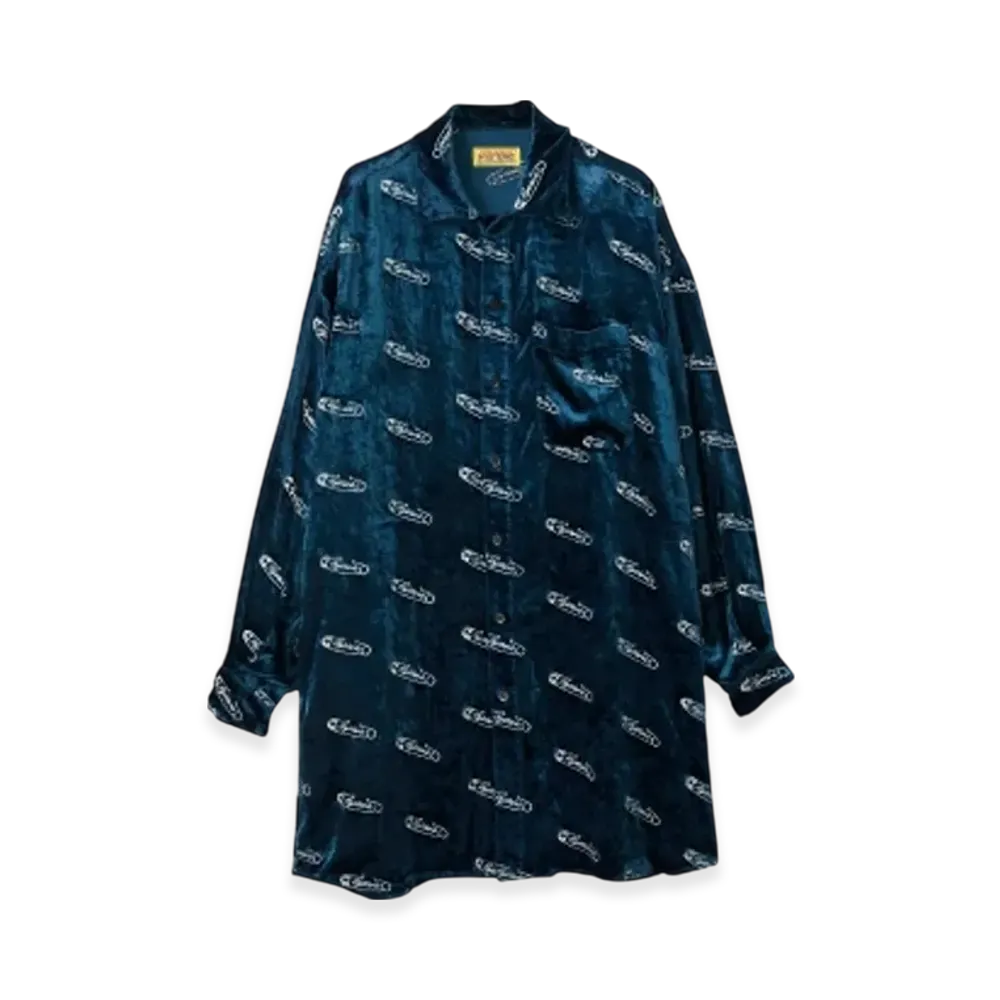 HYSTERIC GLAMOUR Hysteric Pin Embroidered Shirt Dress "Blue"