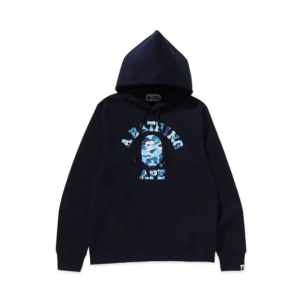 A BATHING APE ABC Camo College Pullover Hoodie "Navy"