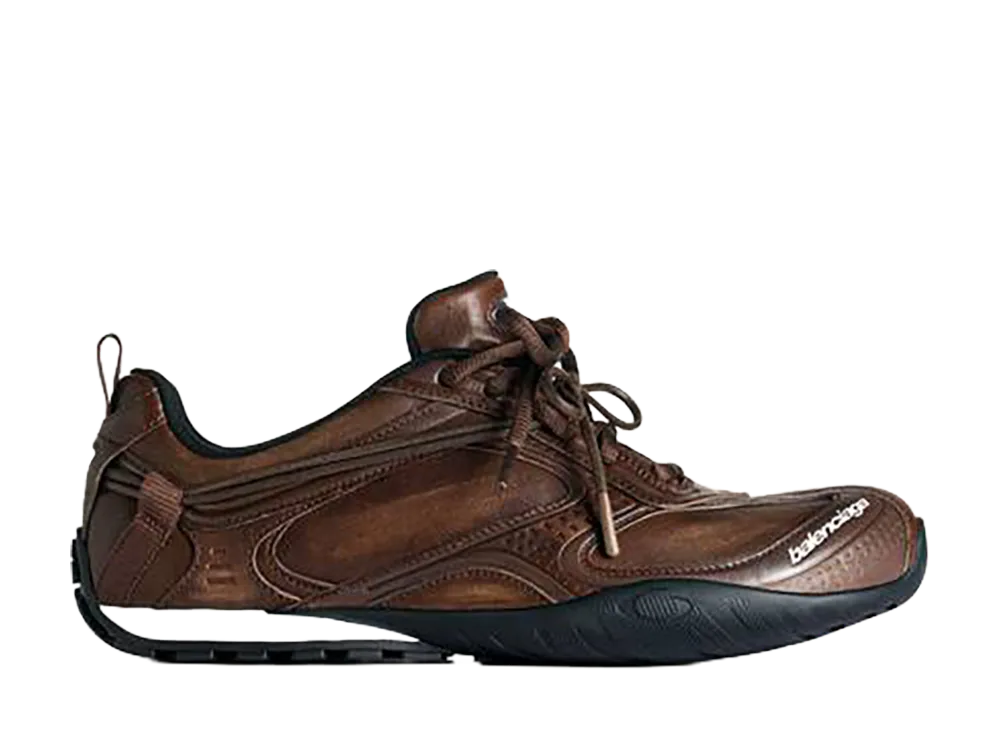 Balenciaga Women's Radar Leather Sneakers "Brown/Black"
