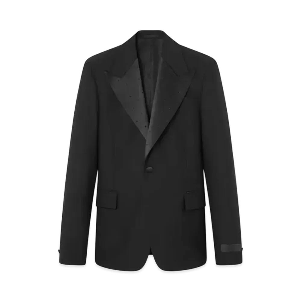 Versace Crystal Mohair-Blend Single-Breasted Blazer "Black"