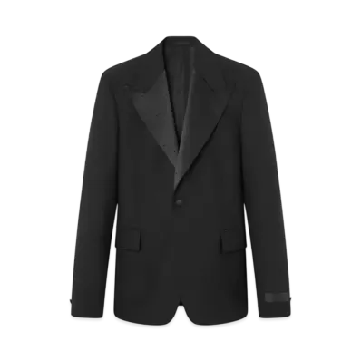 Versace Crystal Mohair-Blend Single-Breasted Blazer "Black"