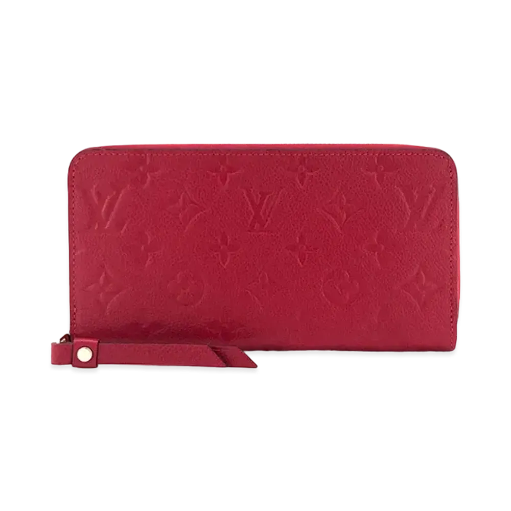 Louis Vuitton Monogram Empreinte Zippy Wallet "Scarlet"
