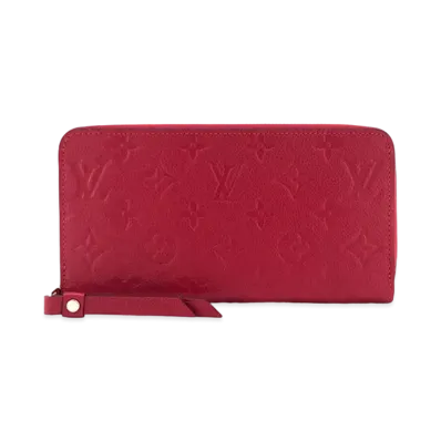 Louis Vuitton Monogram Empreinte Zippy Wallet "Scarlet"