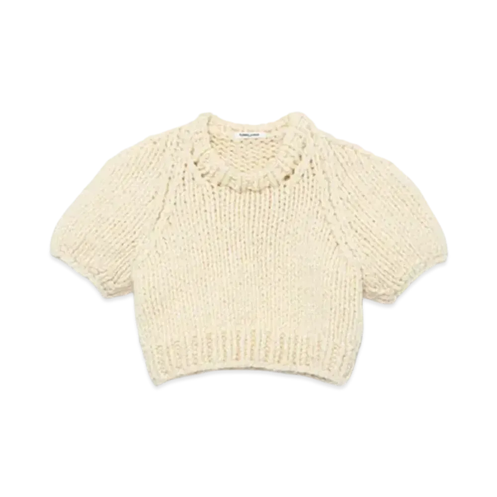 FUMIKA UCHIDA Hand Knitted Short Sleeve Sweater "Off White"