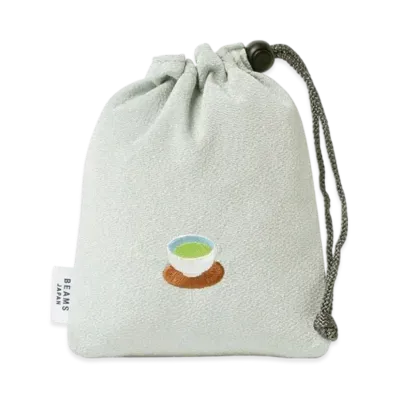 BEAMS Wagashi Embroidery Purse "Maccha"