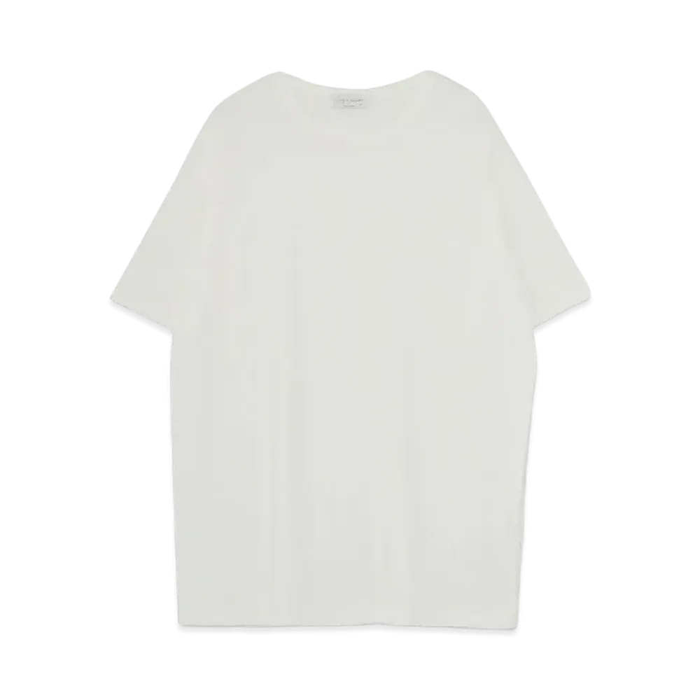 Yohji Yamamoto Pour Homme 30/-ULTIMA PLAIN STITCH NEW ROUND NECK SHORT SLEEVES "White"